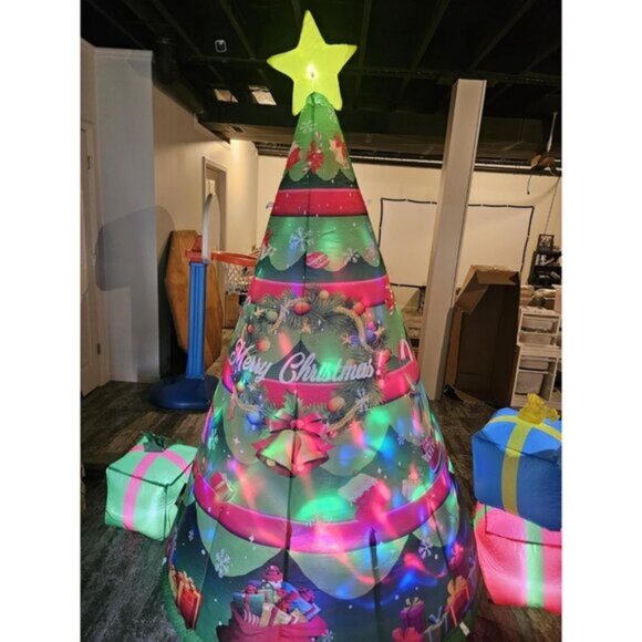 🆕 7 FT Christmas Inflatable Santa Claus Outdoor Gift Bag Blow up LED Decoration - Picture 3 of 7